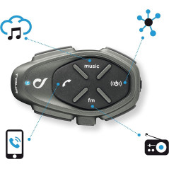 Interphone Tour - Dual Paquet - Système de Communication Moto Bluetooth, Jusqu'à 4 Riders, Portée 1.5 Km, Contrôle du Bruit, Jus