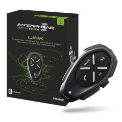 Interphone Link - Un Paquet - Système de Communication Moto Bluetooth, Jusqu'à 2 Riders, Portée 300 MT, Contrôle du Bruit, Jusqu