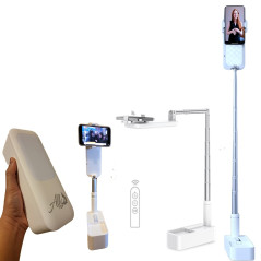 Trépied Support de téléphone Pliable 125cm pour Selfie, vidéo, tuto, Live, démonstration, TikTok, Rétractable Multi-Position, La