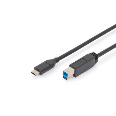 DIGITUS Câble USB 3.2 Gen1 – 1,8 m – USB-C vers Type-B – 5 Gbps – pour imprimantes, scanners, boîtiers de disque dur, hubs – Noi
