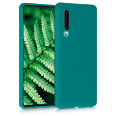 kwmobile Housse Compatible avec Huawei P30 Coque - Housse de téléphone Protection Souple en Silicone - pétrole Mat