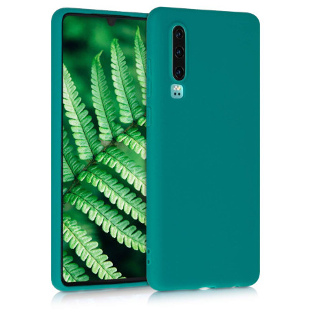 kwmobile Housse Compatible avec Huawei P30 Coque - Housse de téléphone Protection Souple en Silicone - pétrole Mat