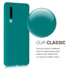 kwmobile Housse Compatible avec Huawei P30 Coque - Housse de téléphone Protection Souple en Silicone - pétrole Mat