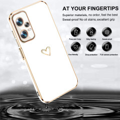 IBETEK Coque Compatible avec Xiaomi 13T/ 13T Pro Étui, Galvanisé Silicone Forme de Coeur d'amour Antichoc Anti-Rayures Souple TP
