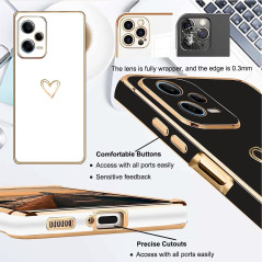 IBETEK Coque Compatible avec Xiaomi 13T/ 13T Pro Étui, Galvanisé Silicone Forme de Coeur d'amour Antichoc Anti-Rayures Souple TP