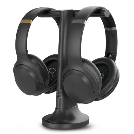 Avantree Duet - Double Casques sans Fil pour Télévision, Son Clair et Volume Amplifié pour Seniors, Installation Plug & Play Sim