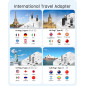 LENCENT Adaptateur de Voyage Universel Chargeur International GaN3 65W avec 2 QC4,0 USB-A et 2 PD3,0 Type C PPS Charge Rapide Ad