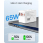 LENCENT Adaptateur de Voyage Universel Chargeur International GaN3 65W avec 2 QC4,0 USB-A et 2 PD3,0 Type C PPS Charge Rapide Ad
