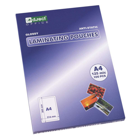 D.RECT Feuilles pour Plastifieuse A4 125mic - Épaisseur 2x125 (250) - Papier Plastifieuse - Laminating Pouches A4 - Feuille a La