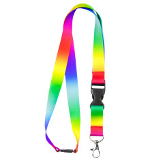 RolSeley Courroie de Cou de Lanières Multicolores avec Abstrait Motif Arc-en-ciel - Tour de Cou porte Badges avec Clip Métal Amo