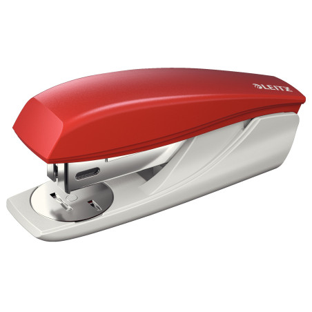 Leitz Petite Agrafeuse de Bureau, Capacité 25 Feuilles, Rouge, Boîtier Ergonomique, Agrafes Incluses, Gamme NeXXt, 55016025