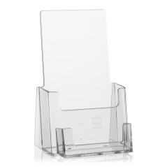 taymar Porte-brochures de table DIN long (DL) avec porte-cartes de visite supplémentaires, porte-brochures avec compartiment pou