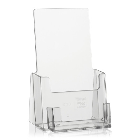 taymar Porte-brochures de table DIN long (DL) avec porte-cartes de visite supplémentaires, porte-brochures avec compartiment pou