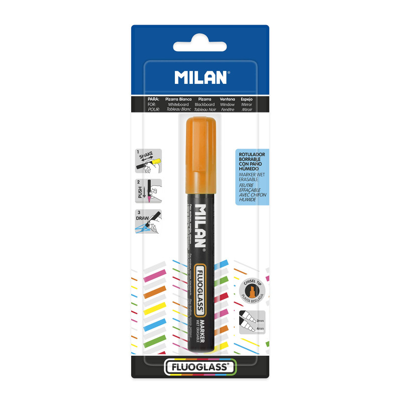 MILAN Fluoglass crayon craie 2 mm Orange MILAN Fluoglass crayon craie 2 mm Orange
