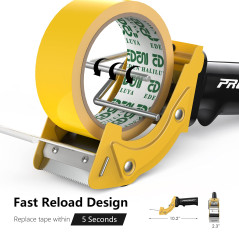 Prosun Distributeur de Pistolet à Ruban, Dévidoir Manuel pour 50mm (2 Pouces) Ruban d'Emballage, Scotch Dévidoir à Main Réducteu
