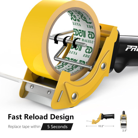 Prosun Distributeur de Pistolet à Ruban, Dévidoir Manuel pour 50mm (2 Pouces) Ruban d'Emballage, Scotch Dévidoir à Main Réducteu