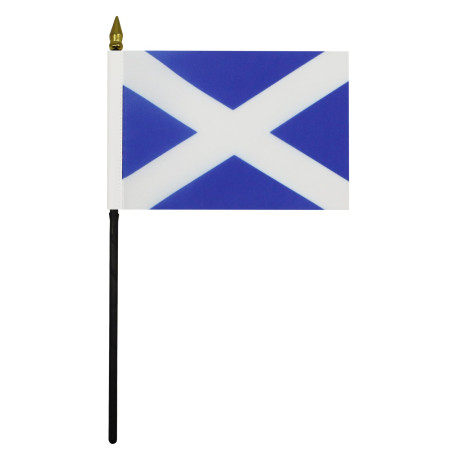 AZ FLAG - Mini Drapeau Ecosse De Table - 15x10 cm - Drapeau Écossais De Bureau 100% Polyester Avec Hampe Pointe Dorée 25cm