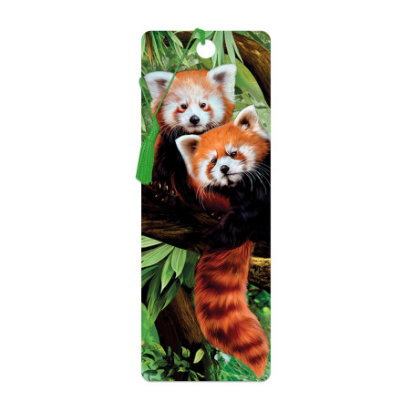 3D LiveLife Marque-page - Panda Roux de Deluxebase. Marque page Panda avec illustrations 3D lenticulaires sous licence de l'arti