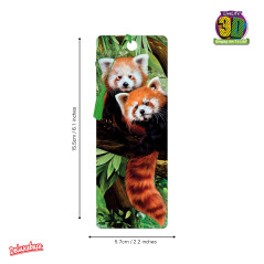 3D LiveLife Marque-page - Panda Roux de Deluxebase. Marque page Panda avec illustrations 3D lenticulaires sous licence de l'arti