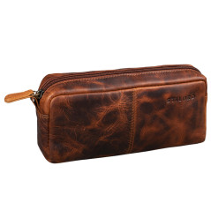 STILORD 'Spencer' Trousse en Cuir Vintage - Pochette à Fermeture Éclair - Organisateur Étui à Stylos - Cuir Véritable, Couleur:K