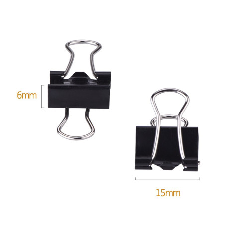Mini Pinces à Dessin de Papier Binder Clips en métal, 2 * 60 Pièces (15mm)