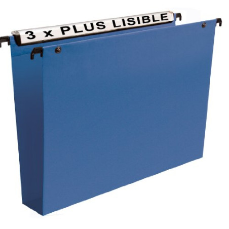 Esselte VGM VisioPlus PP - Dossiers Suspendus A4 Verticaux, Capacité 550 Feuilles, Fond 50 mm, Entraxe 330 mm, Porte-Étiquette X