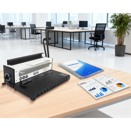 RAYSON Relieuse Spirale Métallique, Relier 130 Feuilles, Capacité de perforation de 15 Feuilles, 34 Trous, Pas de 3:1, TD-1500B3