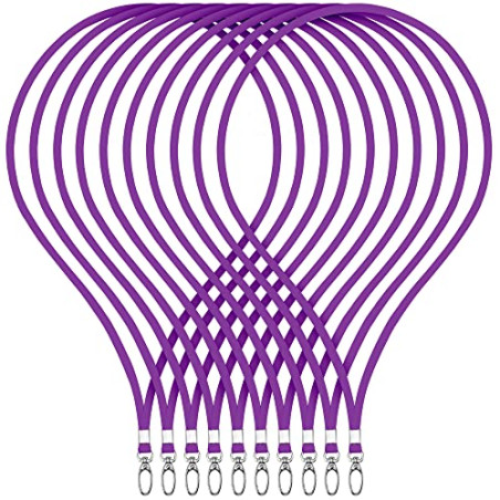 WEBBOMB 10 pièces lanière 360° sangle de cou Élégants et brillant avec mousqueton pour cartes d'accès porte-badge bureau carte