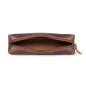 Londo Trousse pour Crayon en Cuir Véritable - avec Fermeture éclair (Marron)