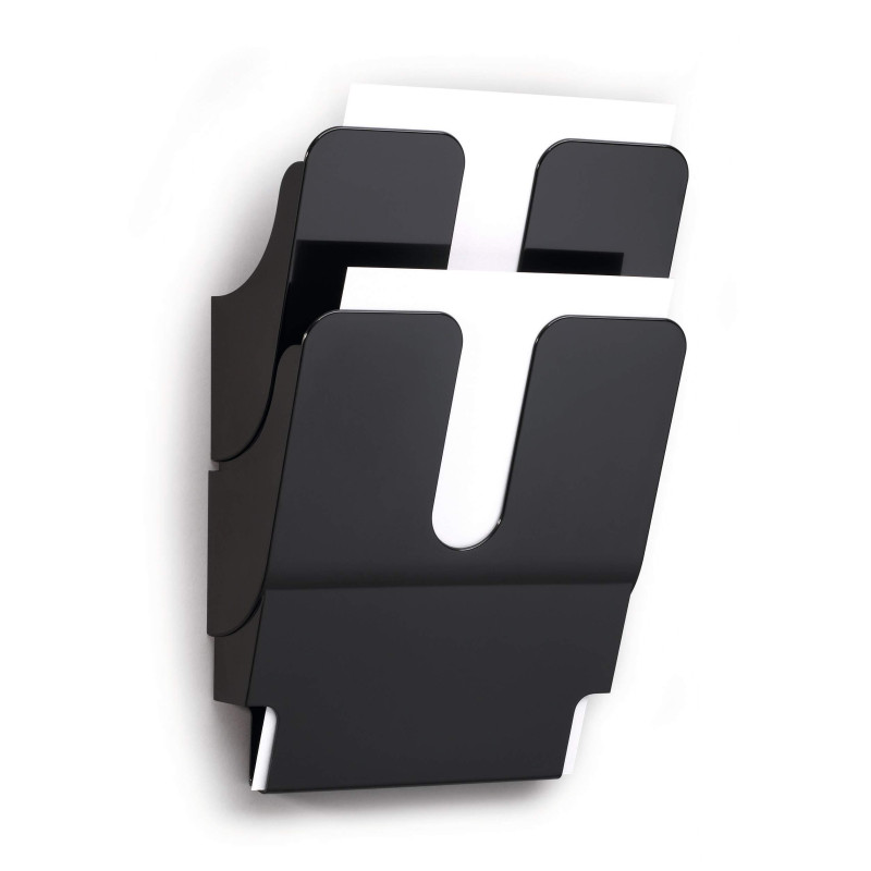 DURABLE - Porte-document mural FLEXIPLUS 2 - Format A4 portrait - Pour la présentation de documents - 1 kit - Noir - 1709008060