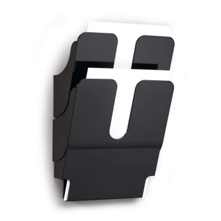 DURABLE - Porte-document mural FLEXIPLUS 2 - Format A4 portrait - Pour la présentation de documents - 1 kit - Noir - 1709008060
