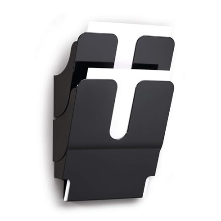 DURABLE - Porte-document mural FLEXIPLUS 2 - Format A4 portrait - Pour la présentation de documents - 1 kit - Noir - 1709008060