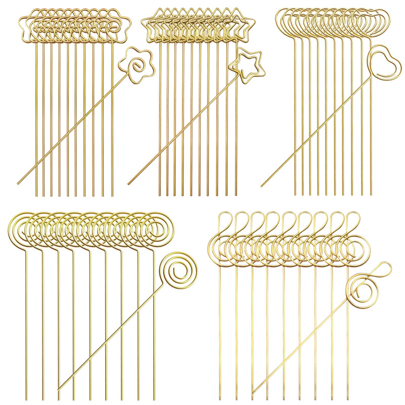 Woohome 50 PCS Mémo Clip en Métal 5 Formes Porte Mémo Clip Carte Photo Note Clips pour Décor de Gâteau de Mariage, Anniversaire, Woohome 50 PCS Mémo Clip en Métal 5 Formes Porte Mémo Clip Carte Photo Note Clips pour Décor de Gâteau de Mariage, Anniversaire,