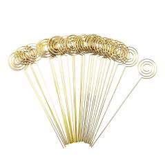 Woohome 50 PCS Mémo Clip en Métal 5 Formes Porte Mémo Clip Carte Photo Note Clips pour Décor de Gâteau de Mariage, Anniversaire,