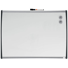 Nobo - Mini Tableau Blanc Magnétique Mural avec Cadre Incurvé, Marqueur Aimants et Kit de Fixation Murale Inclus, Maison/Bureau,