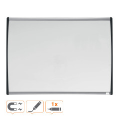 Nobo - Mini Tableau Blanc Magnétique Mural avec Cadre Incurvé, Marqueur Aimants et Kit de Fixation Murale Inclus, Maison/Bureau,
