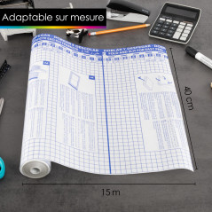 OfficeTree 15m x 40cm Couvre Livre Autocollant - 60μ Fort - Rouleau Couvre Livre Adhesif Transparent - Protege Livre Adhesif - C