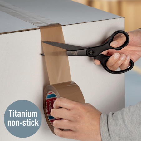 Leitz Ciseaux Titane, Pour Droitiers ou Gauchers (Ambidextre), 205 mm, Anti-adhésif, Fournitures de Bureau, Grip Ergonomique, No