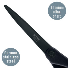 Leitz Ciseaux Titane, Pour Droitiers ou Gauchers (Ambidextre), 205 mm, Anti-adhésif, Fournitures de Bureau, Grip Ergonomique, No
