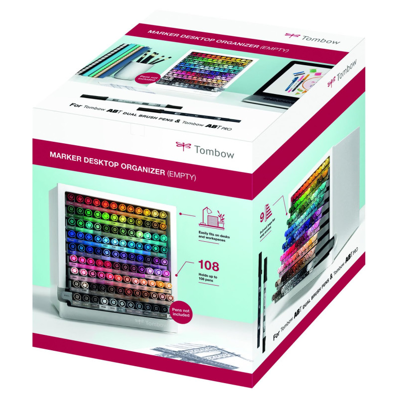 Organiseur de bureau Tombow (vide) - Rangement pratique pour les feutres Tombow ABT Dual Brush Pens et ABT PRO - Espace pour 108 Organiseur de bureau Tombow (vide) - Rangement pratique pour les feutres Tombow ABT Dual Brush Pens et ABT PRO - Espace pour 108
