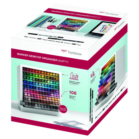 Organiseur de bureau Tombow (vide) - Rangement pratique pour les feutres Tombow ABT Dual Brush Pens et ABT PRO - Espace pour 108