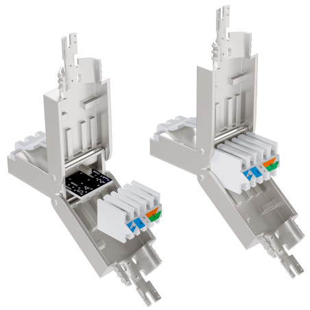 HB-DIGITAL 1x Connecteur Réseau RJ45 CAT 8 Sans Outil Métalliques Blindés pour Câble Ethernet 40 Gbit/s AWG 22-26 STP 50μ contac