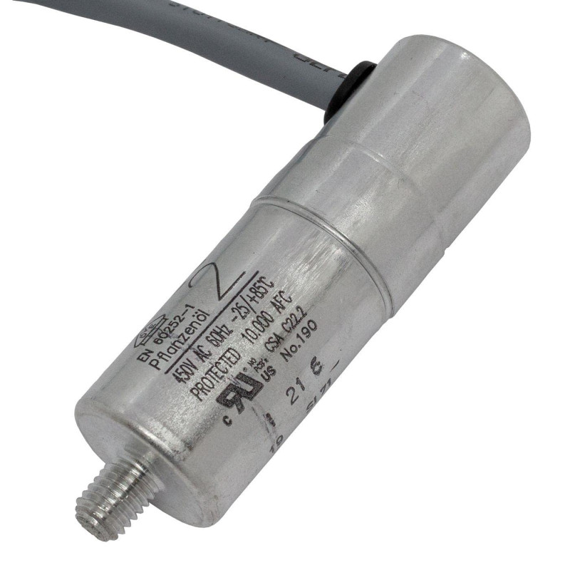 Lumonic Condensateur Moteur MKP-500 2-C | 2µF 470V 25x75mm | Boîtier Métallique | Cylindrique Lumonic Condensateur Moteur MKP-500 2-C | 2µF 470V 25x75mm | Boîtier Métallique | Cylindrique
