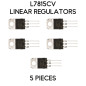 Kit de 5 régulateurs de tension 15V 1.5A 7815 L7815 L7815CV LM7815 LM7815CV TO-220 Kit de 5 régulateurs de tension 15V 1.5A 7815 L7815 L7815CV LM7815 LM7815CV TO-220