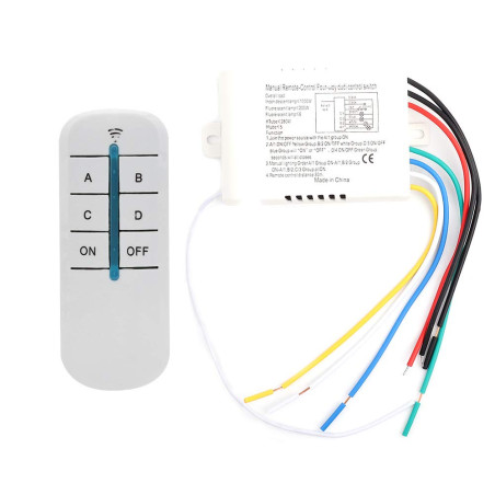 Module Récepteur 4 Voies 220V-240V ON/OFF pour Contrôle Lumières et Appareils à Distance