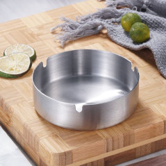PIQIUQIU 4 Pièces Cendrier en Acier Inoxydable 10cm de Diamètre Cendrier Coupe-Vent Base de Cendrier de Table Moderne pour Burea