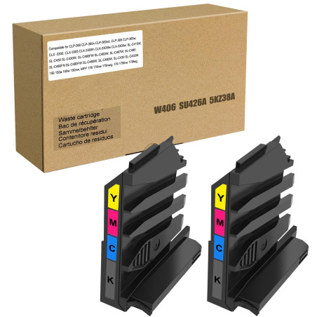 2 Paquet Cartouches de Toner Usé Compatibles CLT-W406/SEE W406 SU426A 5KZ38A pour CLP-360 CLP-360nd CLP-365 CLX-3305 CLX-3300 Xp