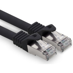 freiwerk 10 m - noir - 1 pièce câble réseau CAT.7 câble de raccordement Ethernet Lan S-FTP LSZH PIMF 10GB s prise RJ45 Cat6a