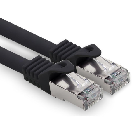 freiwerk 10 m - noir - 1 pièce câble réseau CAT.7 câble de raccordement Ethernet Lan S-FTP LSZH PIMF 10GB s prise RJ45 Cat6a