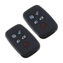 ECSiNG 2X Clé de Télécommande de Voiture 5 Boutons Coque de Clé de Voiture en Silicone Compatible avec Land Rover Range Rover Ev